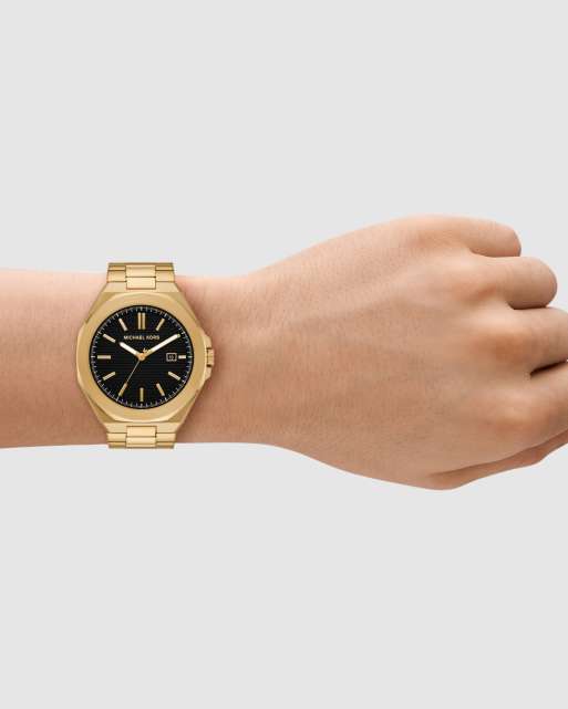 Michael Kors Callum three-hand date gold-tone stainless steel watch in gold, 2 of 4