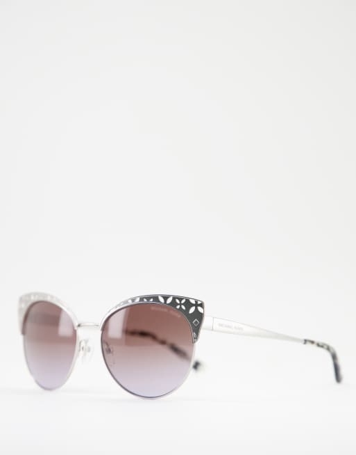 Michael Kors cat eye sunglasses in silver ASOS