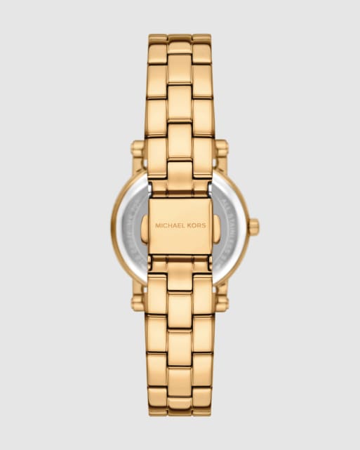 Michael Kors Corey three-hand gold-tone stainless steel watch in gold, 4 of 4