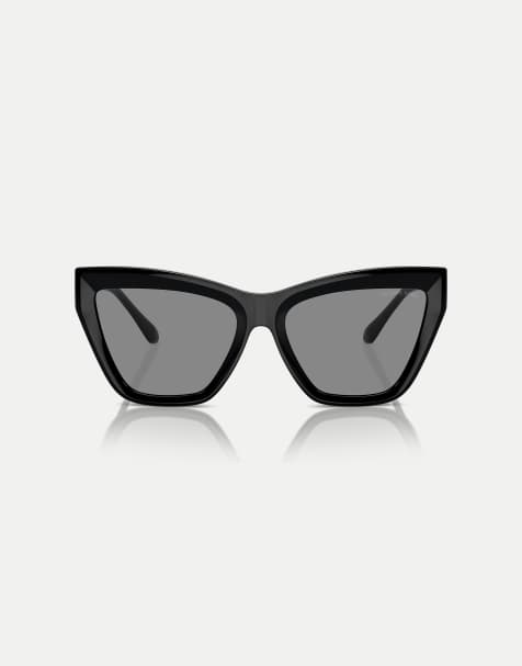 Michael Kors Dubai cat eye sunglasses with grey lens in black - view 1
