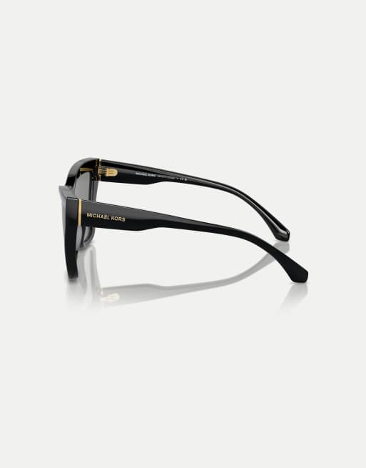 Michael Kors Dubai gafas de sol estilo ojo de gato con lente gris en negro, 4 de 4