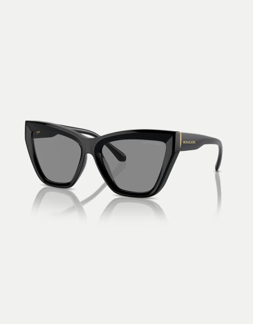 Michael Kors Dubai lunettes de soleil œil-de-chat à verres gris en noir, 3 de 4