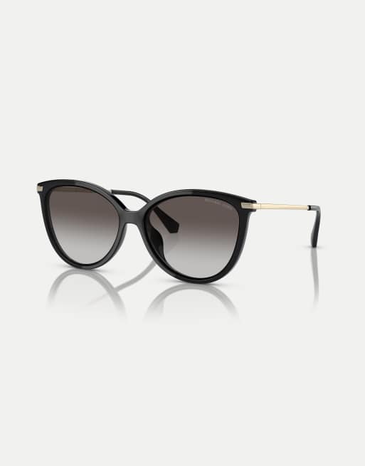 Michael Kors Dupont cat eye sunglasses with grey lens in black, 3 of 4