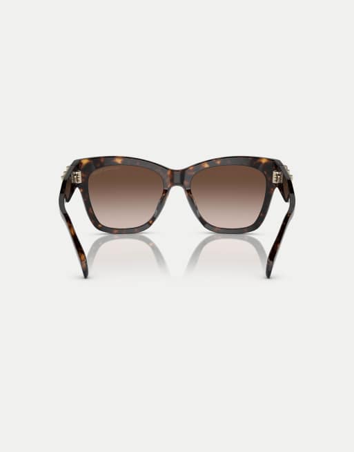 Michael Kors Empire Square Butterfly-Sonnenbrille mit braunen Gläsern in dunklem Havanna, 2 von 4