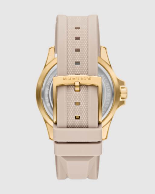 Michael Kors Everest three-hand gray silicone watch in gold, 4 of 4