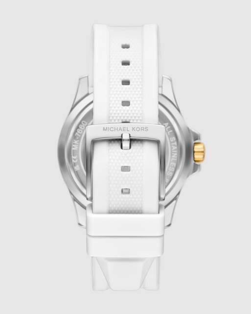 Michael Kors Everest three-hand white silicone watch in 2-tone, 4 of 4