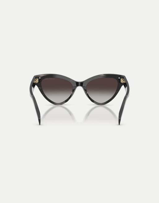 Michael Kors gafas de sol estilo ojos de gato Roanoke con lentes grises en carey negro, 2 de 4