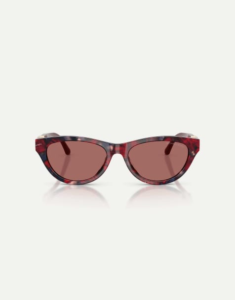 Michael Kors gafas de sol ovaladas Napa Valley con lentes violetas en carey camuflaje merlot - view 1