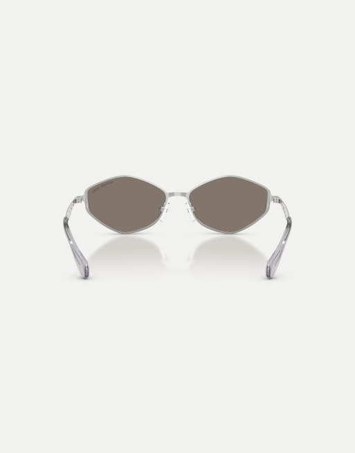 Michael Kors Gold Coast lunettes de soleil asymétriques avec verres miroir argentés, en argent, 2 de 4