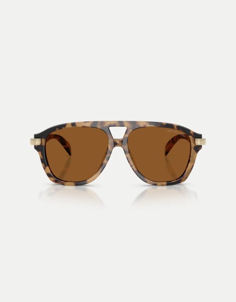 Michael Kors Grenada occhiali da sole aviatore con lenti gialle in tartarugato vintage - view 1