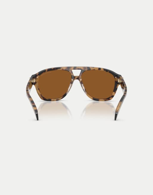 Michael Kors Grenada Piloten-Sonnenbrille mit gelben Gläsern in Vintage-Havanna, 2 von 4
