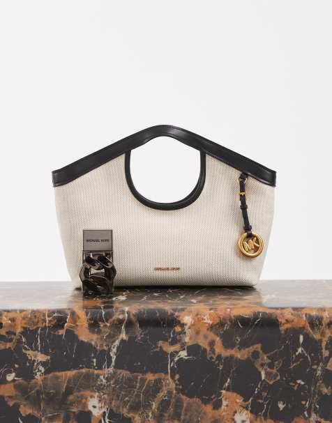 Michael Kors – Haddie – Kleine Tragetasche aus Canvas in Cremeweiß und Schwarz - view 1