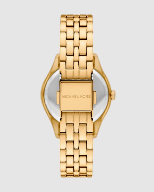 Michael Kors Harlowe three-hand gold-tone stainless steel watch in gold, 4 of 4