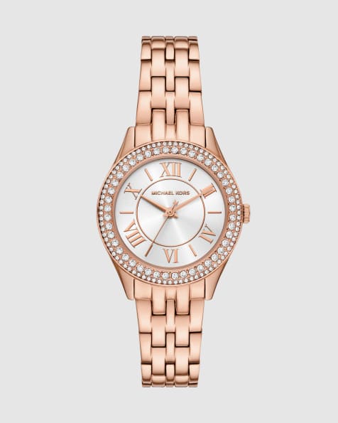 Michael Kors Harlowe three-hand rose gold-tone stainless steel watch in rose gold - view 1
