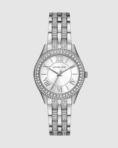 Michael Kors Harlowe three-hand stainless steel watch in silver - view 1