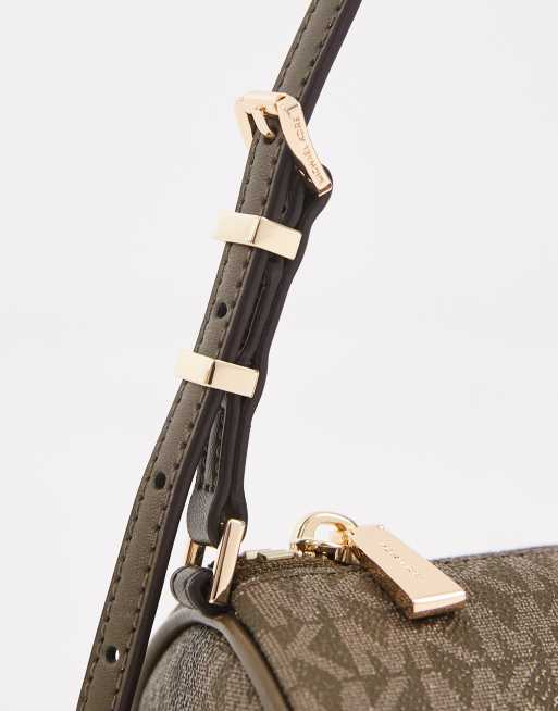 Michael Kors Izzy liten barrel-pochette axelväska med lodenmonogram, 4 av 4