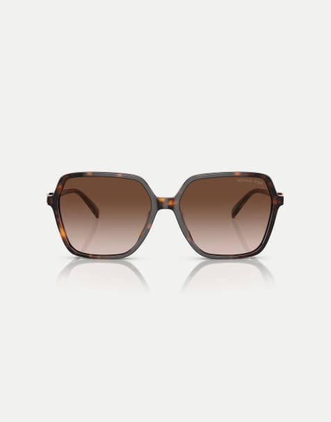 Michael Kors Jasper square sunglasses with brown lens in dark tortoise - view 1