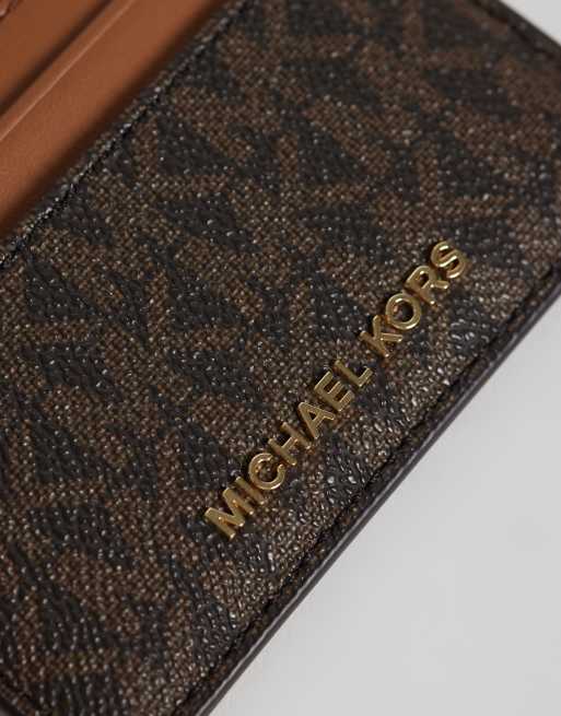 Michael Kors Jet Set cardholder in brown monogram print, 2 of 3