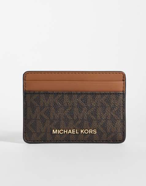 Michael Kors Jet Set korthållare i brun monogramprint - view 1