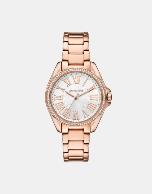 Michael Kors – Kacie – Damenuhr aus roségoldfarbenem Edelstahl mit drei Zeigern