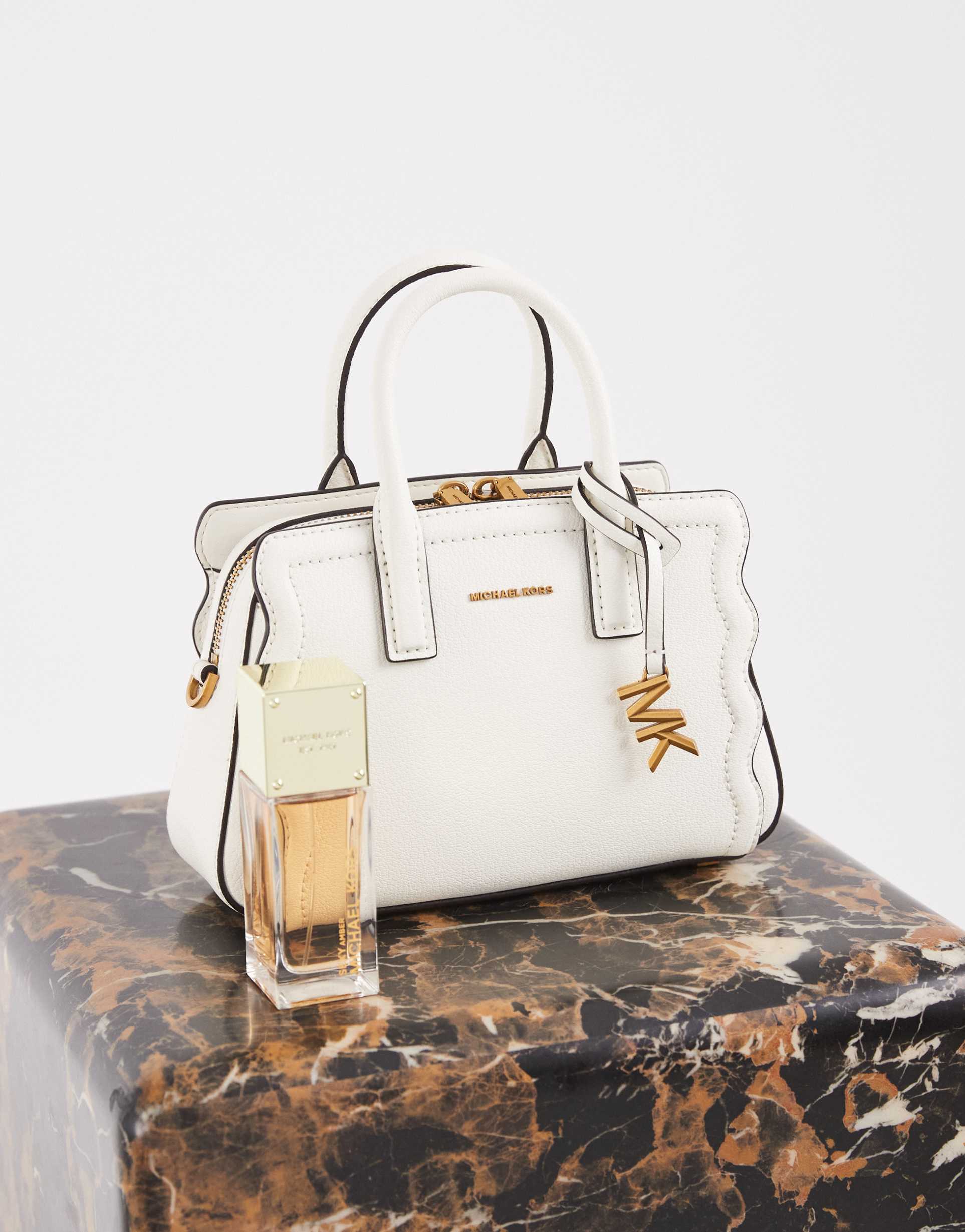 michael kors laila extra small cross-body bag in eggshell white