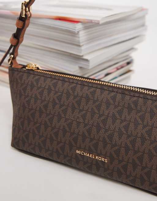 Michael Kors Laila mini skuldertaske med brun monogramprint, 2 af 5