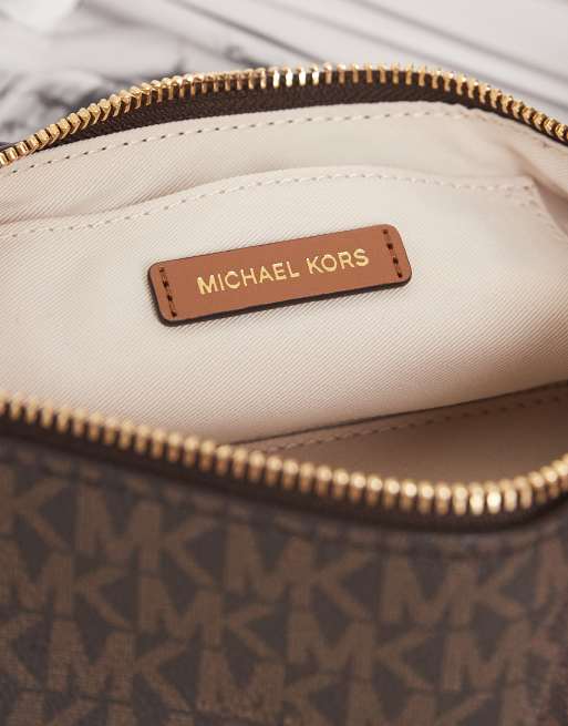 Michael Kors Laila mini torebka na ramię we wzór monogramu w kolorze brązowym, 4 z 5