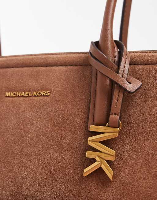 Michael Kors Laila small east west shoulder bag in luggage brown suede, 4 of 4