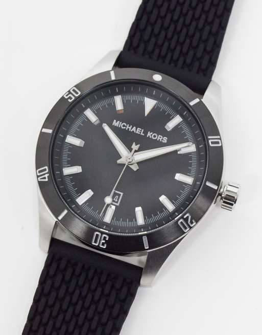 Michael kors best sale black silicone watch