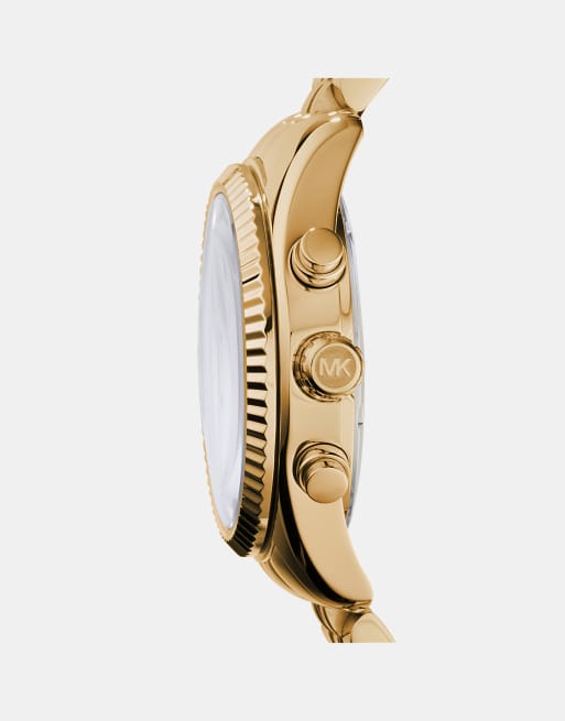 Michael Kors – Lexington – Chronograph für Damen aus goldfarbenem Edelstahl, 3 von 4