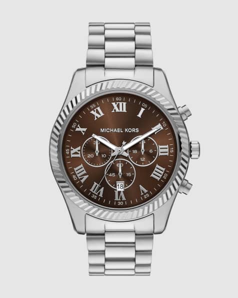 Michael Kors Lexington chronograph stainless steel watch in silver - view 1