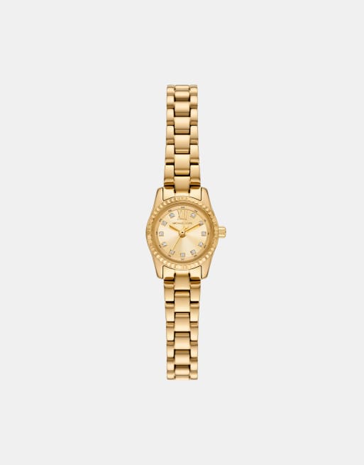 Michael Kors Lexington three-hand gold-tone stainless steel watch in gold