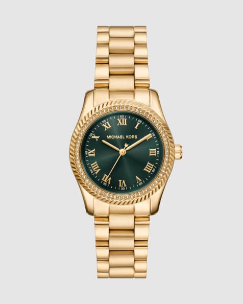 Michael Kors Lexington three-hand gold-tone stainless steel watch in gold - view 1