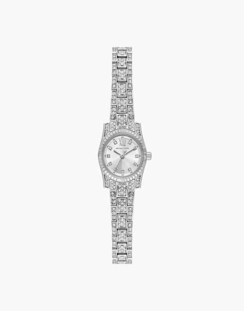 Michael Kors Lexington three-hand stainless steel watch in silver - view 1
