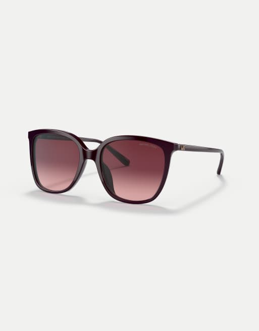 Michael Kors lunettes de soleil carrées Anaheim avec verres marron en bordeaux, 3 de 4