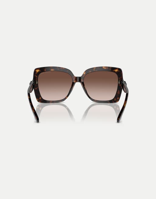 Michael Kors lunettes de soleil carrées avec verres marron effet écaille foncée, 2 de 4
