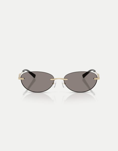 Michael Kors lunettes de soleil ovales Manchester avec verres gris en doré clair brillant - view 1