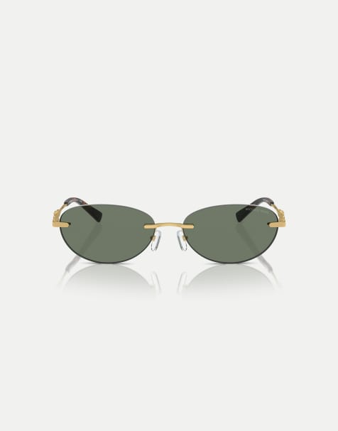 Michael Kors Manchester lunettes de soleil ovales à verres verts en vert uni - view 1