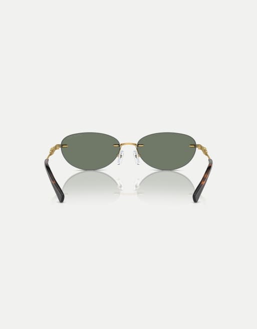 Michael Kors Manchester ovale Sonnenbrille mit grüner Linse in uni-grün, 2 von 4