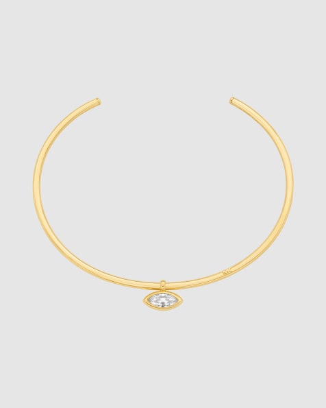 Michael Kors Marquise collar necklace in gold - view 1