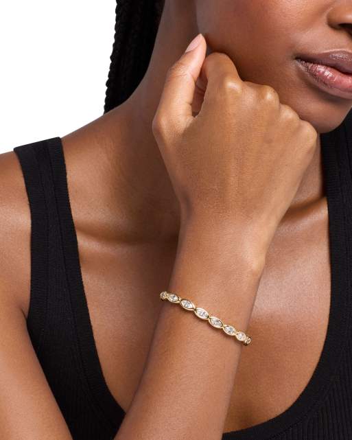 Michael Kors Marquise stretch tennis bracelet in gold, 2 of 4