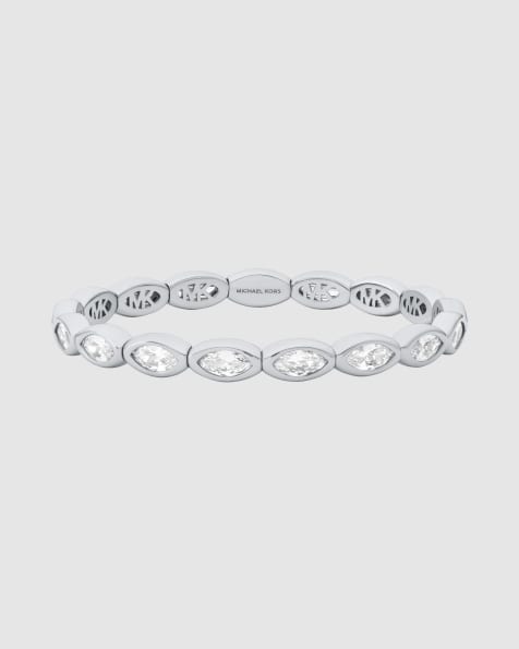 Michael Kors Marquise stretch tennis bracelet in silver - view 1