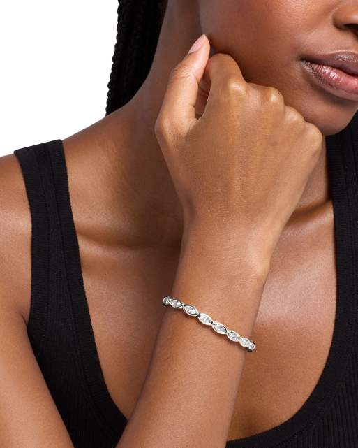 Michael Kors Marquise stretch tennis bracelet in silver, 3 of 4
