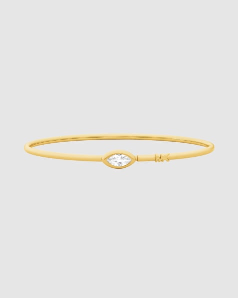 Michael Kors Marquise wire bangle bracelet in gold - view 1