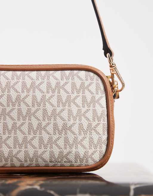 Michael Kors - May - Bandolera color crema estilo pochette con monograma , 3 de 4