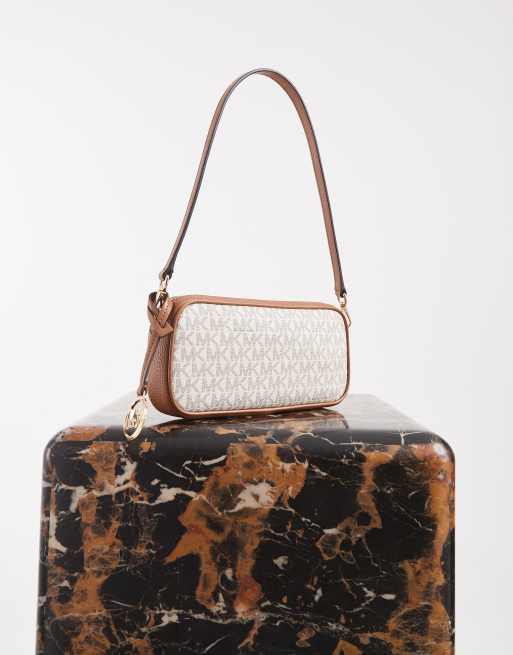Michael Kors - May - Bandolera color crema estilo pochette con monograma , 4 de 4