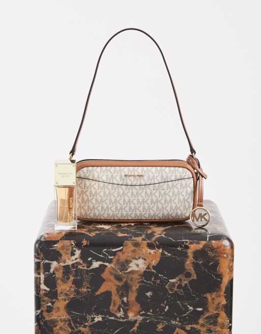 Michael Kors - May - Borsa a tracolla color crema con monogramma e pochette 