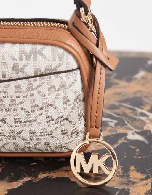 Michael Kors – May – Kremowa torebka crossbody ze wzorem z monogramem , 2 z 4