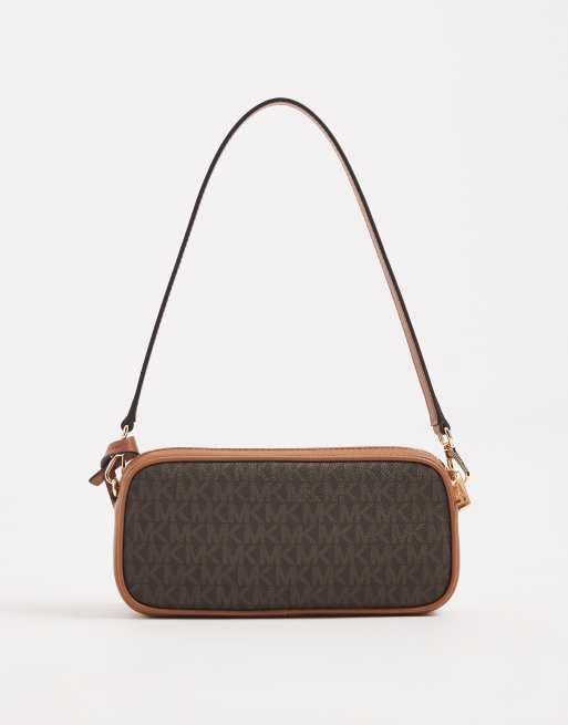 Michael Kors may pouchette crossbody bag in brown monogram , 2 of 4