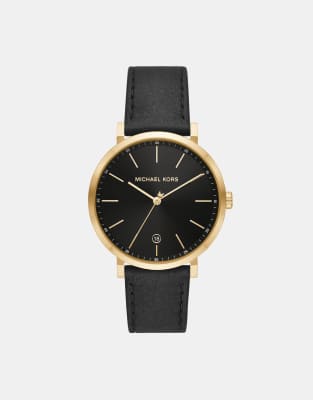 asos Michael Kors Men's irving three-hand date gold-tone stainless steel watch - BLACK